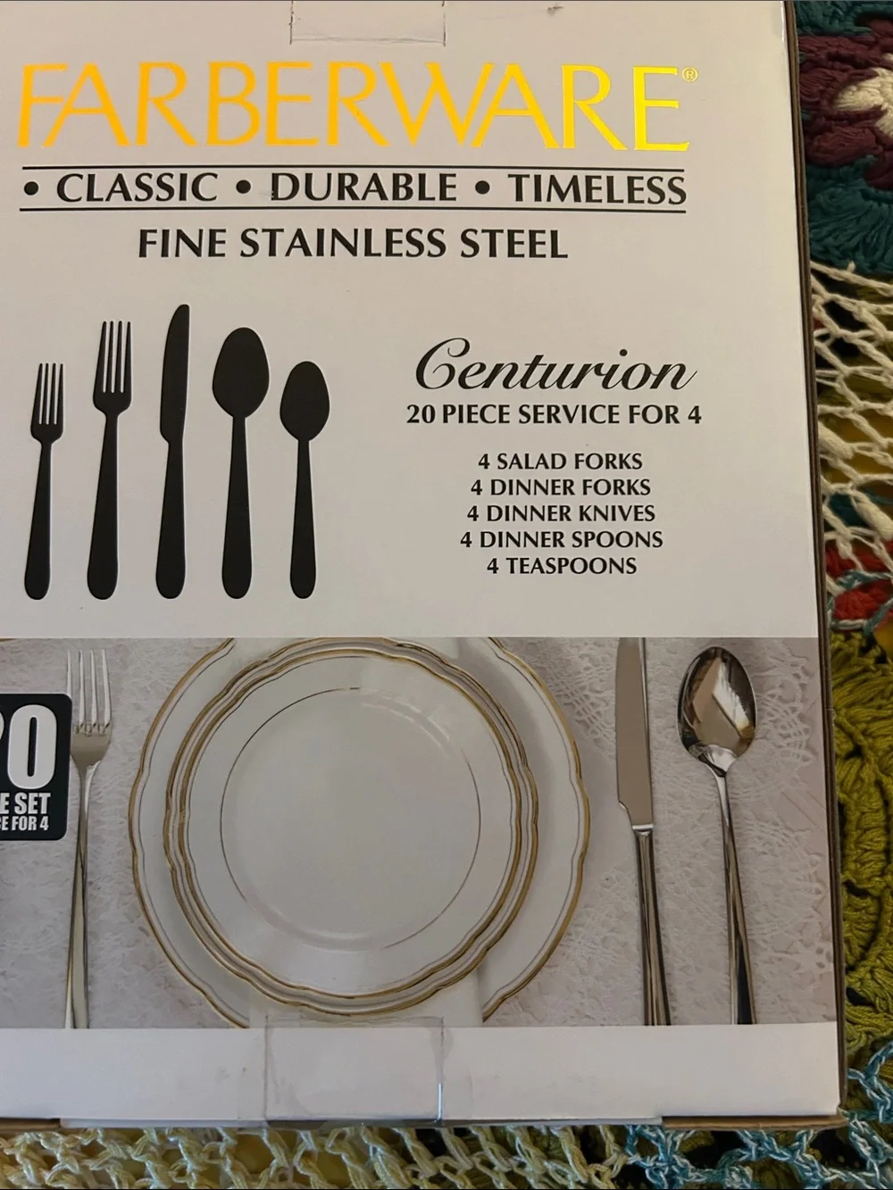 Farberware Polished Stainless Steel 20-Piece Flatware Set - Silver